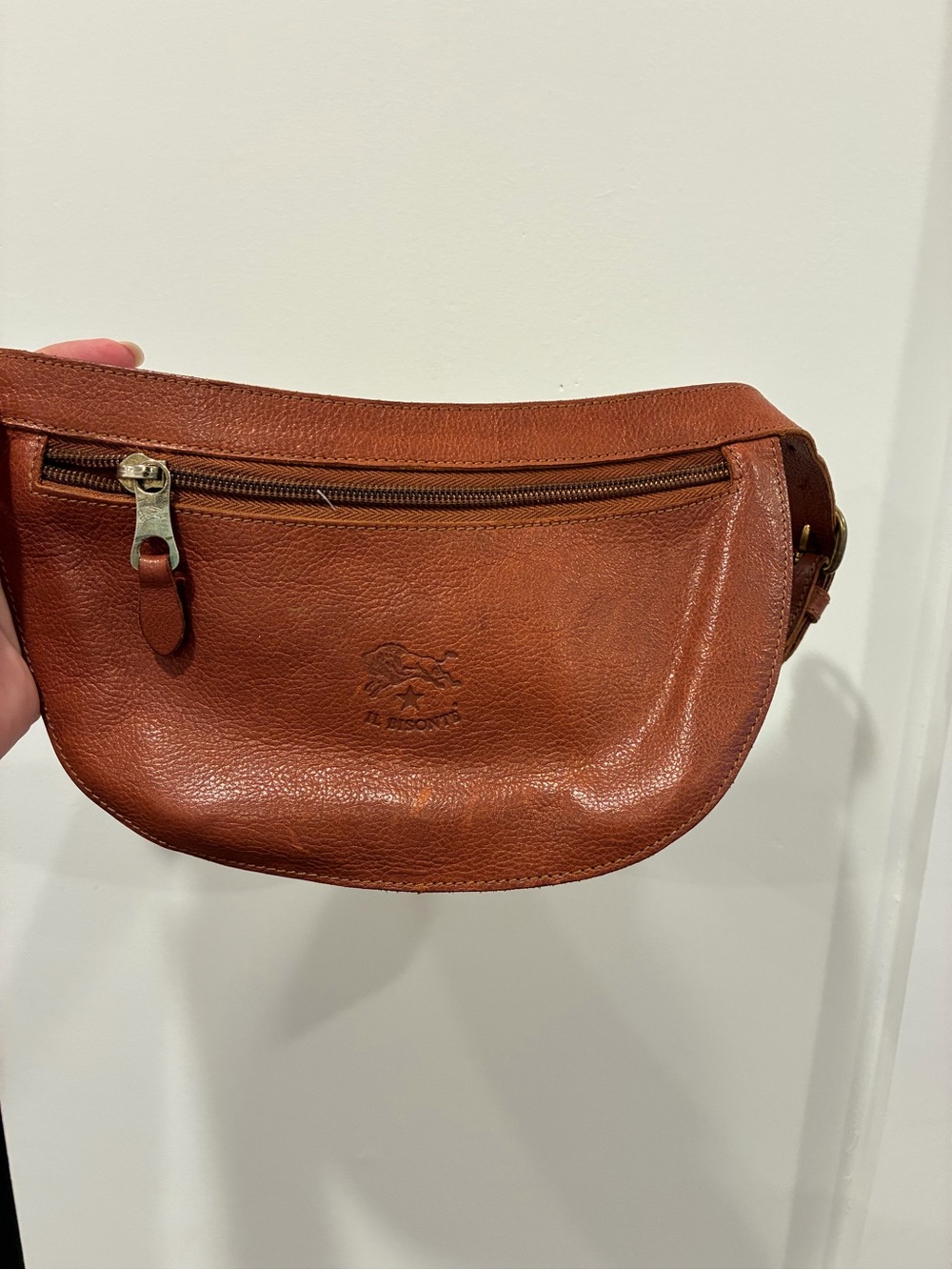 Il Bisonte bum bag Brown Leather Mini Waist Bag with Front Zip -boho indies